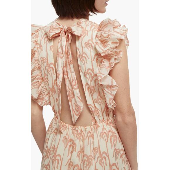 NWT Scotch & Soda Pink Leaf Print Sun Seekers Organic Cotton Maxi Dress SMALL - Picture 12 of 12